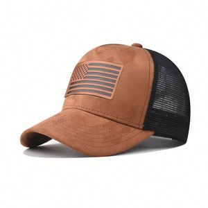 Gorra de Béisbol de 5 Paneles con Estampado de la Bandera de EE. UU. para el Día de la Independencia, Gorra de Malla para Adultos, Gorra Trucker de Gamuza Vegana para Exteriores - Product Image 3
