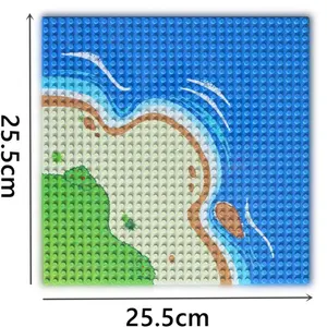 Pelat Dasar Dasar Laut 32X32 Papan Titik Kecil Blok DIY Klasik Pelat Dasar Pulau Laut untuk Blok Bangunan Mainan Lantai