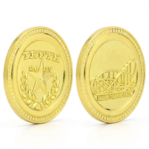 Monedas de desafío personalizadas al por mayor para carreras de montañas rusas, de aleación de zinc, con relieve 3D, de doble cara, doradas, recuerdo de honor por logro - Product Image 1
