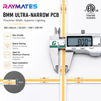 Lampu Strip LED COB 24V 480LED/M Putih Hangat CRI90 Tinggi Dapat Dipotong Fleksibel 5M 10M Perekat Sendiri Dapat Dipotong Putih