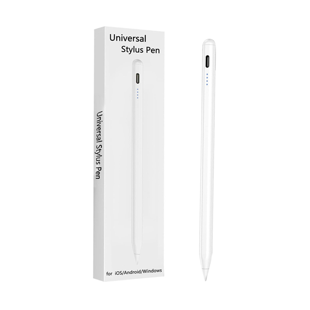 Factory Price Metal Universal Stylus Pen for Tablet iPad Android Phone Rechargeable Capacitive Pen for Drawing White