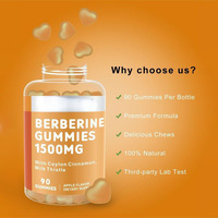 Gummies à la berbérine Haosen OEM/ODM, marque privée, cannelle de Ceylan, sans sucre, stimulant énergétique, 60 gummies/flacon, pour adultes