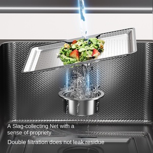 Lavello da <span class=keywords><strong>cucina</strong></span> singolo grande in acciaio inox 304 con tecnologia Nano, spessore 4mm, doppio sifone, da appoggio, 76x46cm - Product Image 5