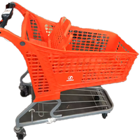 Chariot de courses pliable en plastique de type allemand Jiayuan, durable, avec cadre en acier zingué, roues en PU de 5 pouces, modèle avec logo personnalisé