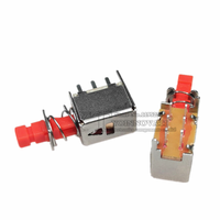 Interrupteur à bouton-poussoir à verrouillage PCB à angle droit PS-22F03 avec DPDT Double pôle 6 broches autobloquants/interrupteurs d'alimentation à clé sans verrouillage