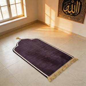 Tappetino da <span class=keywords><strong>Preghiera</strong></span> Islamico Moderno in Lana di Coniglio Persiano, Spesso e Lavabile, Pieghevole per Viaggi - Product Image 3