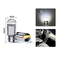 Ampoule LED T10 12V 5W Directe 9x23mm COB Clair comme du cristal Sans erreur Canbus pour éclairage de plaque d'immatriculation et plafonnier intérieur de voiture