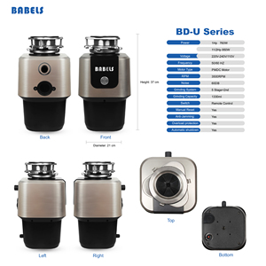 Trituratore Elettrico per Rifiuti Alimentari da 1HP, Funzionamento Silenzioso, Compatto, Facile Installazione, Ecologico, Classe Energetica A - Product Image 2