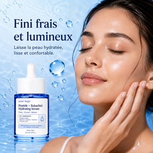 Sérum facial anti-âge premium raffermissant et éclaircissant pour peaux abîmées, réparateur cutané, à base de peptides longue durée et d'acide hyaluronique, pour tous types de peaux - Product Image 1
