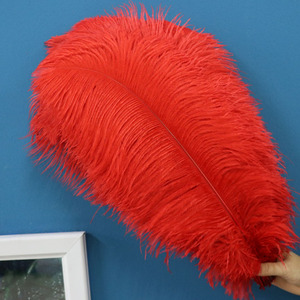 Plumas de avestruz teñidas en blanco y morado de 40-45cm al por mayor, plumas de avestruz a granel para decoración de centro de mesa o lámpara - Product Image 4