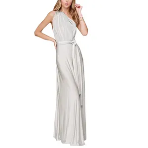 Frauen Transformator Abendkleid Langes Abendkleid Multi Way Wrap Boden länge Hochzeit Halfter Kleid