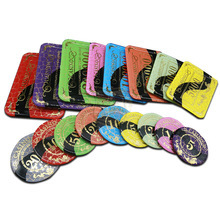 Jetons de poker personnalisés en acrylique avec estampage doré, durables et écologiques, formes carrées, roulettes pivotantes, marque HH - Product Image 4