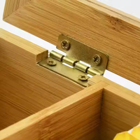 Organisateur et Conteneur de Rangement pour Sachets de Thé en Bambou Naturel Durable pour Bureau avec Couvercle Magnétique 8-10 Compartiments Fenêtres Acryliques