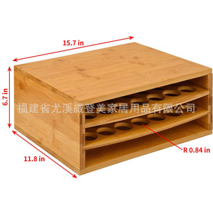 Caja de madera para café, estante de almacenamiento de bolsas de café de bambú, caja de almacenamiento de cápsulas de café de bambú, fabricante de estantes - Product Image 4