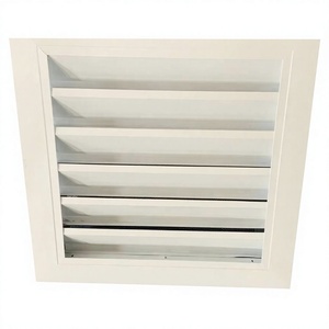 Grille de ventilation de plafond carrée blanche avec lattes horizontales pour le contrôle du flux d'air intérieur - Product Image 1