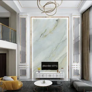 Luce moderna personalizzata pannello in PVC di lusso per Villa ingresso soggiorno aperto nuovo stile cinese strapiombante Rock Slab TV sullo sfondo - Product Image 4