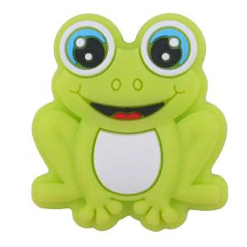 2022 Cartoon Große Augen Frosch form Silikon perlen Baby Kauen Charakter Zahnen weiches Silikon fokale lose Perlen für die Schmuck herstellung