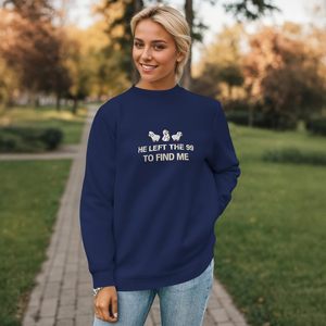 Christian Embroidered Sweatshirt For Women He Left The 99 To <b>Find</b> <b>Me</b> Crewneck Pullover Tops Faith Jesus Design - Product Image 6