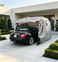 Abri de voiture pliable et portable en acier galvanisé robuste, style arche, avec bâche en vinyle imperméable pour garage extérieur
