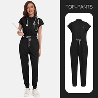 Nouvelle Combinaison Sans Manches à Col Montant et Fermeture Éclair, Effet Givré, pour Bloc Opératoire et Uniforme Hospitalier, Couleur Fig Givré