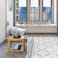 Banc de douche moderne en bambou avec 2 étagères de rangement, chaise de bain spa pour salle de bain et hôtel, organisateur de siège de luxe écologique