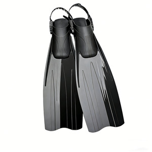 Freediving Fins Full Foot Black PP Material 30 Cm Length For Deep Sea Diving Swimming Equipment - Product Image 2