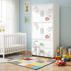 <span class=keywords><strong>Armoire</strong></span> de rangement pour bébé à 4 niveaux, en plastique, grande capacité, durable, pour vêtements, <span class=keywords><strong>armoire</strong></span> à tiroirs - Product Image 6