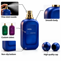 Flacon pulvérisateur de parfum rond en verre vide avec emballage boîte 30ml 50ml 100ml Options de gravure et décalcomanie givrés mats