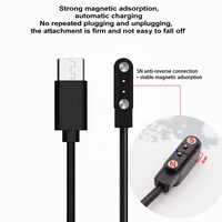 Câble de charge magnétique 2 broches/4 broches/5 broches, USB vers broches Pogo, pour montre connectée, écouteur et bracelet, 60 cm, adaptateur magnétique de chargement à station d’accueil 5V