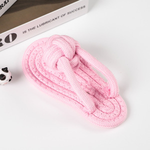 ของเล่นสุนัขแบบเชือกฝ้ายสีชมพู ขนาดกลาง ทนทานต่อการกัดแทะ - Product Image 1