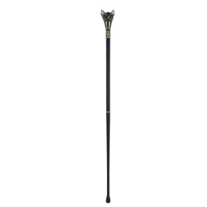 Bastón Decorativo con Cabeza de <span class=keywords><strong>Gato</strong></span> Siamés Negro y Dorado, con <span class=keywords><strong>Ojos</strong></span> <span class=keywords><strong>Verdes</strong></span> Simulados, Bastón de Bruja para Halloween, Disfraces, Venta al Por Mayor - Product Image 3