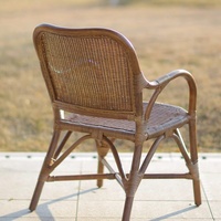 Chaise de restaurant en rotin de style nordique européen moderne, chaise de salle à manger individuelle à dossier haut tressée à la main, chaise de loisirs avec dossier
