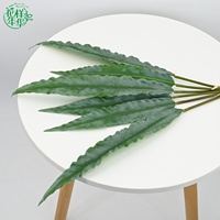 Grosir Daun Palem Kipas Buatan 76cm 6 Tangkai Tanaman Caladium PE untuk Dekorasi Acara dan Rangkaian Bunga Rumah