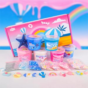 Ensemble de jouets slime colorés comprenant de la boue cristalline, de la mousse, des textures de beurre et de nuages, des perles macaron, idéal pour les cadeaux de fête et les vacances pour filles - Product Image 3