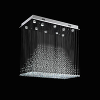 Lustre LED long en cristal doré pour plafond haut, villa, maison, escalier, salle à manger - Design moderne, hauteur 36 pouces