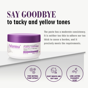 <span class=keywords><strong>Masque</strong></span> capillaire violet bio Pallamina, kératine, collagène, <span class=keywords><strong>biotine</strong></span>, cheveux secs, argentés ou blonds, <span class=keywords><strong>masque</strong></span> capillaire violet anti-jaunissement - Product Image 5