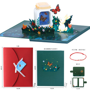 Yüksek kalite <span class=keywords><strong>3D</strong></span> dünya şişe tebrik kartı DIY zanaat yaratıcı kağıt sanat proje hediye kutusu çocuklar için UV baskılı festivali temalı - Product Image 6