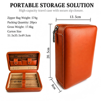 Étui à cigares en cuir tissé de qualité supérieure pour 4 cigares, boîte humidor portable en bois de cèdre, kit de voyage professionnel pour l'élite des affaires