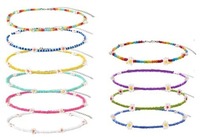 Kalung Choker Bunga Daisy Manik-manik Beras Buatan Tangan Gaya Boho, Rantai Klavikula Berhias Manik-manik Biji Bunga Warna-warni untuk Wanita