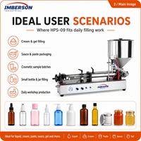 Machine de remplissage pneumatique horizontale quantitative 2026 de 50-2500 ml, remplisseuse semi-automatique à piston pour pâtes et liquides avec trémie