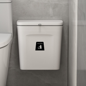 Wall Mounted Trash Can 7L 9L Rectangular Simple Sliding <b>Lid</b> Indoor Bathroom Waste <b>Bin</b> - Product Image 1