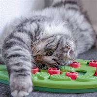 Permainan Puzzle Interaktif untuk Kucing Level 2 Intermediate, Dispenser Camilan Bentuk Daun dan Kumbang, Mainan Geser untuk Memberi Camilan