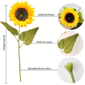 Vendita calda di grandi dimensioni in seta artificiale Girasoli disposizione multicolore realistico decorazione floreale per la casa di natale laurea pasqua - Product Image 3