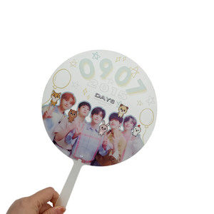 Personalized Custom Idol Merchandise Colorful PVC Plastic Offset Printing 17*17 cm Transparent Hand Fan Custom Logo Option
