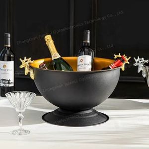 Seau à bouteilles en métal avec logo personnalisé Refroidisseur de bière Bac à boissons Bol à vin et à champagne en acier inoxydable Seau Lce pour 6 bouteilles - Product Image 2