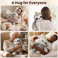 Peluche paresseux réaliste de 20 pouces, super douce et moelleuse, avec coussin chauffant intégré pour le ventre et les membres, jouet anti-stress, 4 Lbs