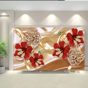 Modern Custom Living Room Fabric Abstract Tropical Landscape Wall Paper 3D Home Decoration Papier Pei