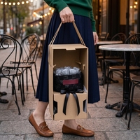 Individuelle Logo-Blumenboxen für Sträuße, Papierboxen Geschenkbox mit Tragegriff für Blumenstrauß-Geschenkverpackung, Direkt ab Werk