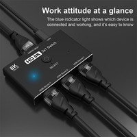 Nouveau A089 3 entrées 1 sortie HDMI 2.1 commutateur 8K 60hz/4K 120hz vidéo 48Gbps boîtier de commutation câble HDMI pour ordinateur portable PS4/PS5 jeu