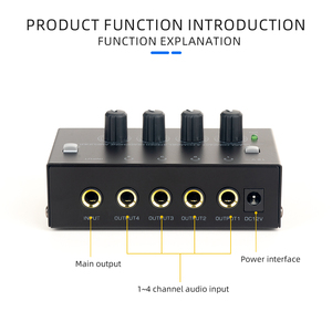 Amplificateur stéréo <span class=keywords><strong>4</strong></span> <span class=keywords><strong>canaux</strong></span> en métal HA400plus Hi-Fi à faible bruit pour casques, idéal pour KTV, mixeurs audio et enregistrements - Product Image 6